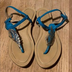 Blue Wing Decal Sandals